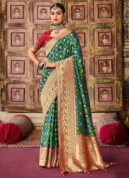 Green Colour M.N Rangrez New Latest Designer Festive Wear Silk Saree Collection 6403
